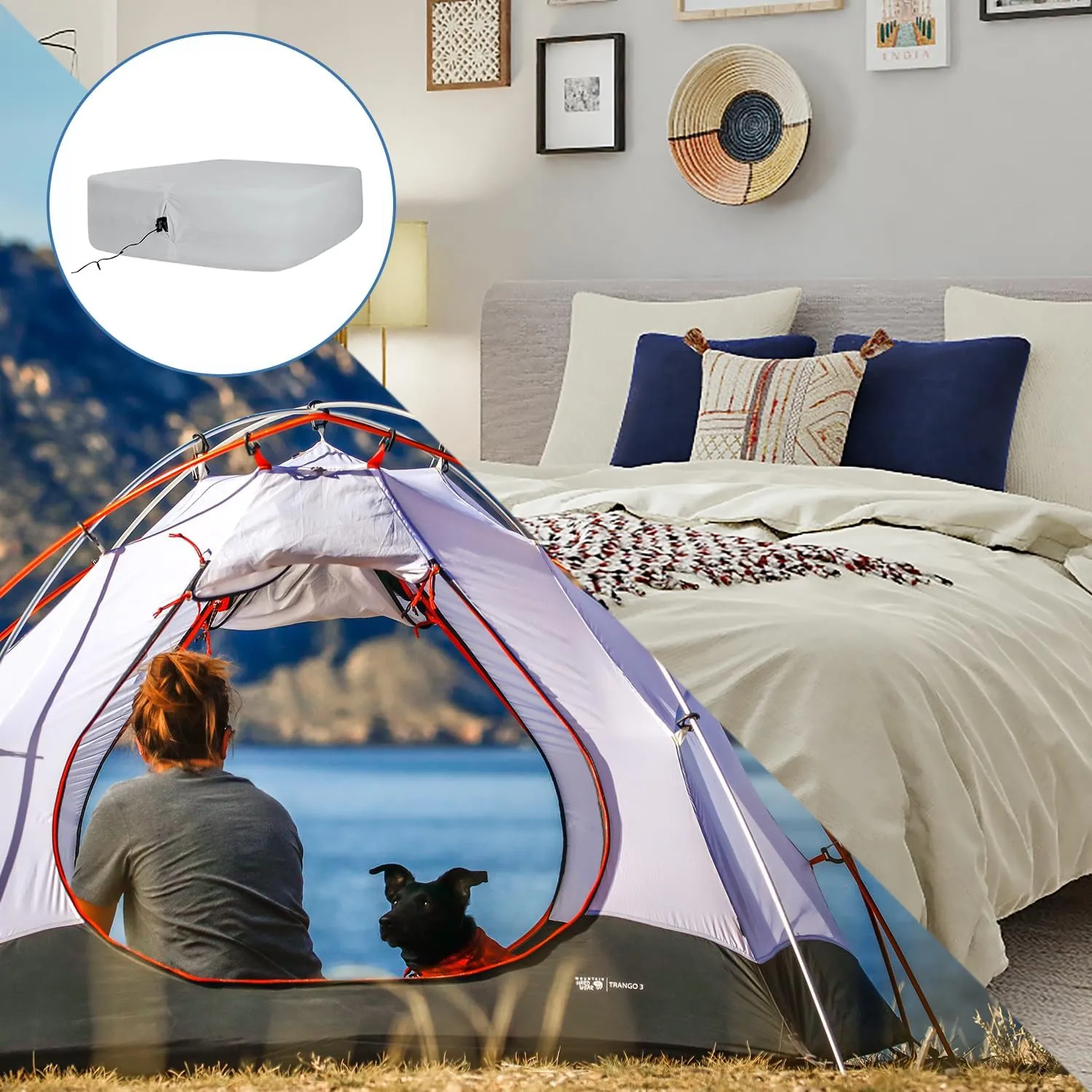 Bedecor Air Bed Sheets for Mattress Cover Removable Bed and Elastic Band Super Soft and Breathable & Deep up to 21" Light Gray Twin