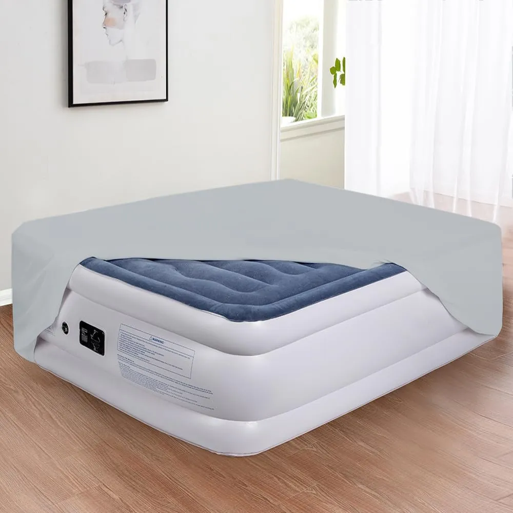Bedecor Air Bed Sheets for Mattress Cover Removable Bed and Elastic Band Super Soft and Breathable & Deep up to 21" Light Gray Twin