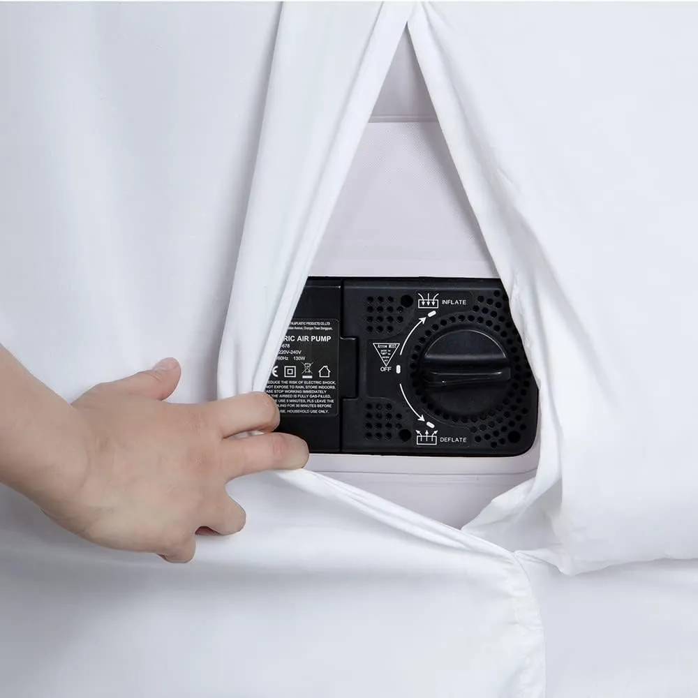 Bedecor Fitted Sheet for Air Mattress Inflate Without Disassembly Convenient & Firm Deep up to 21" White -Twin