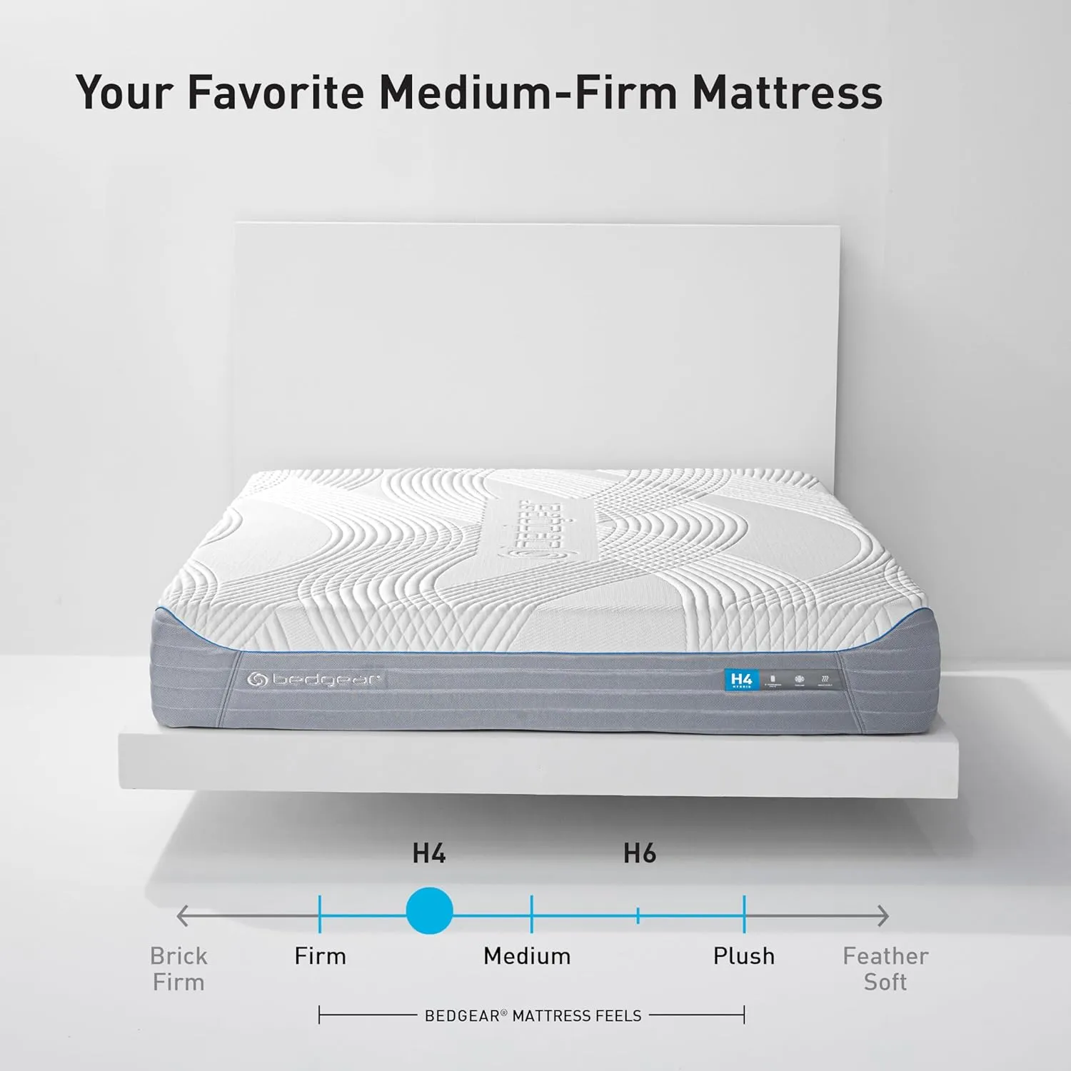 Bedgear H4 Performance King Mattress - Hybrid Memory Foam Mattress, Medium Firm - Adaptive React Foam for Comfort, Instant Cooling by Ver-Tex Technology