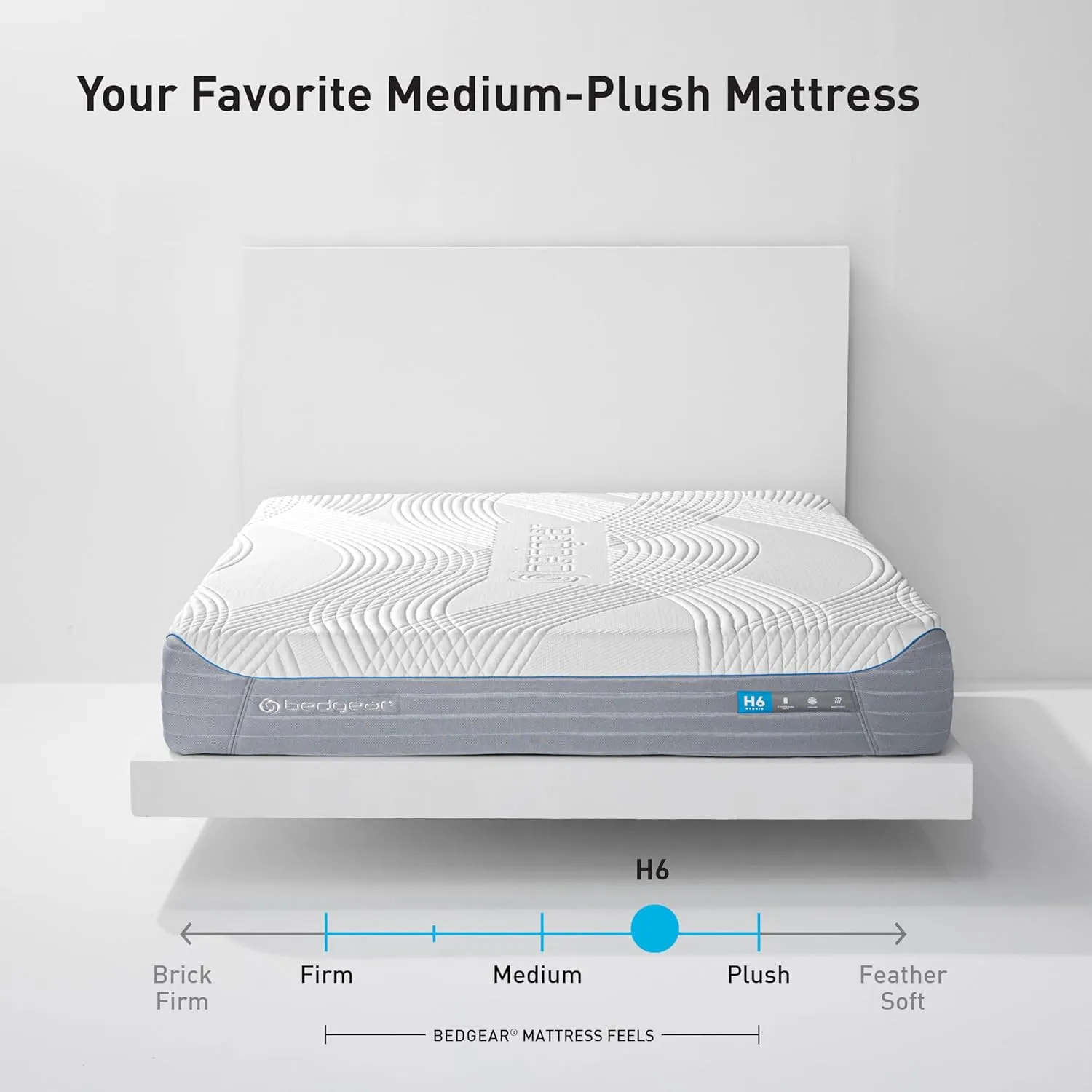 Bedgear H6 Performance Full Mattress - Hybrid Memory Foam Mattress, Medium Plush - Adaptive React Foam for Comfort, Instant Cooling by Ver-Tex Technology