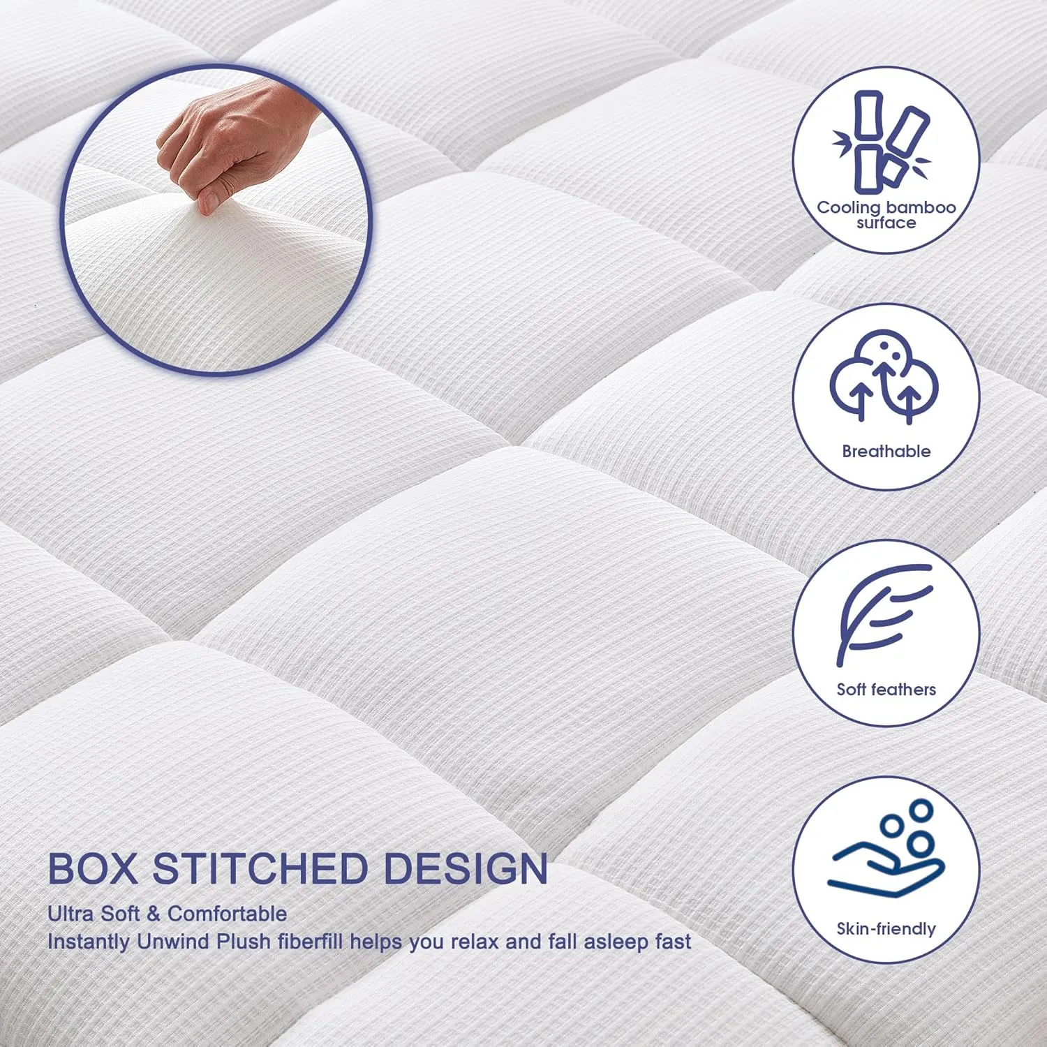 Bedluxury Dual Layer 3 Inch Memory Foam Mattress Topper Queen Size，2 Inch Gel Memory Foam and 1 Inch Cooling Pillow Top Mattress Pad Cover for Back Pain，Comfort Support & Pressure Relief