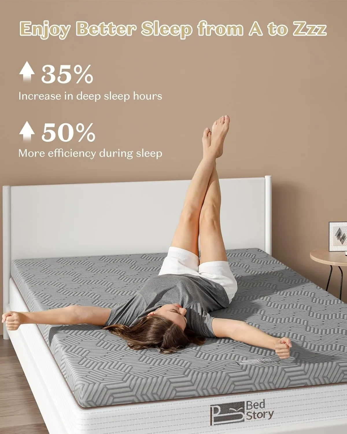 BedStory Firm Mattress Topper Queen - 4 Inch Memory Foam Mattress Topper - High Density Foam Bed Toppers for Back Pain Relief