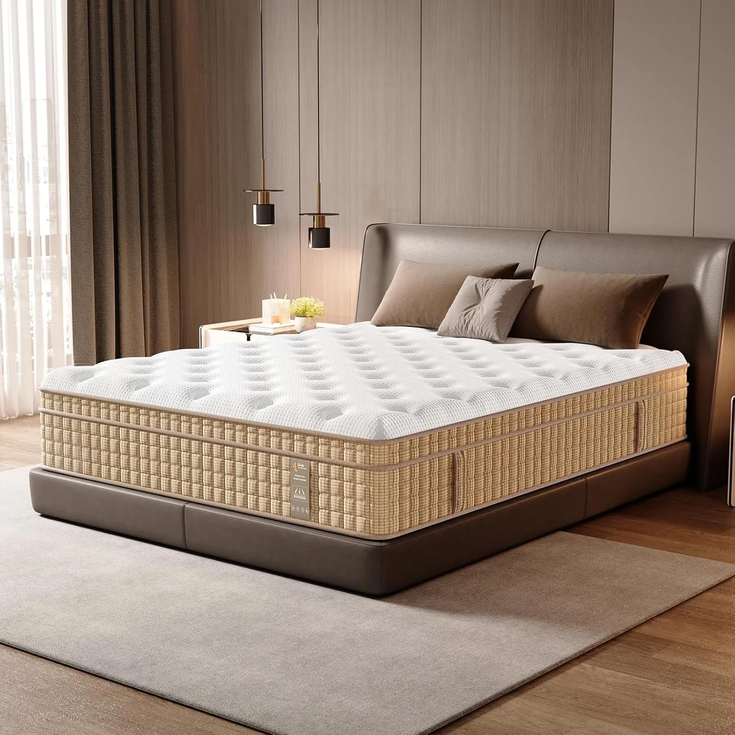 BedStory King Mattress 14 Inch Hybrid Plush Mattresses Gel Memory Foam & Pocket Spring Bed for Back Pain Relief, Fiberglass-Free, CertiPUR-US