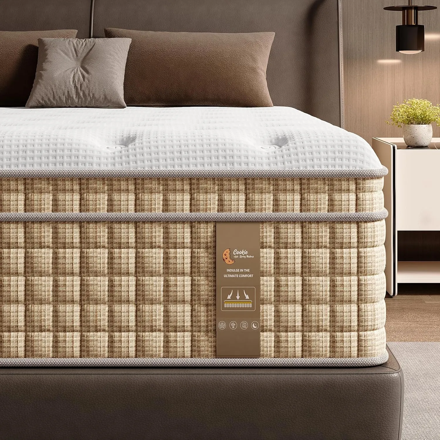 BedStory King Mattress 14 Inch Hybrid Plush Mattresses Gel Memory Foam & Pocket Spring Bed for Back Pain Relief, Fiberglass-Free, CertiPUR-US