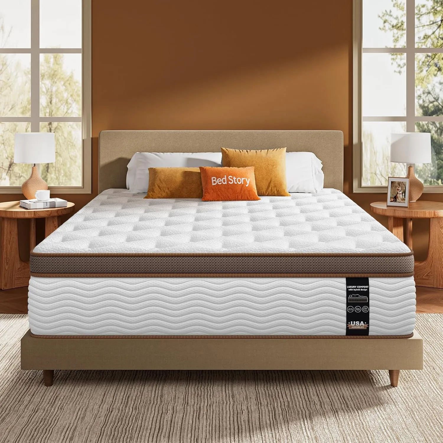 BedStory Premium Queen Mattress 14 Inch - Hybrid Mattress with Advanced Pocket Spring Technology - Optimal Spinal Support - Pain Relief and Motion Isolation, CertiPUR-US Certified