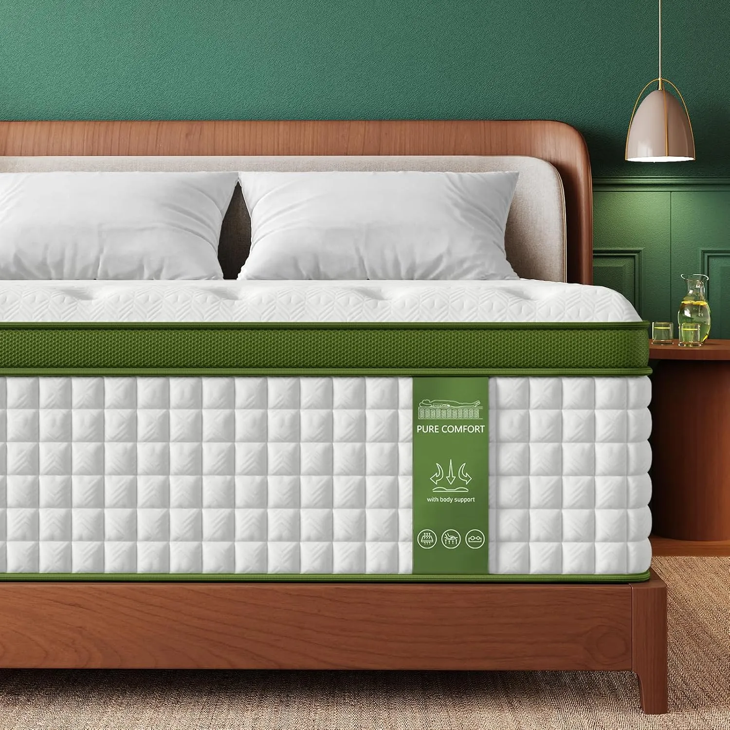 BedStory Queen Mattress, 14 Inch Hybrid Mattresses Queen Size in a Box with Gel Memory Foam and Pocket Springs, Medium Firm Mattress, Pressure Relief & Motion Isolation, CertiPUR-Us Certified, No Odor