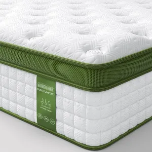 BedStory Queen Mattress, 14 Inch Hybrid Mattresses Queen Size in a Box with Gel Memory Foam and Pocket Springs, Medium Firm Mattress, Pressure Relief & Motion Isolation, CertiPUR-Us Certified, No Odor