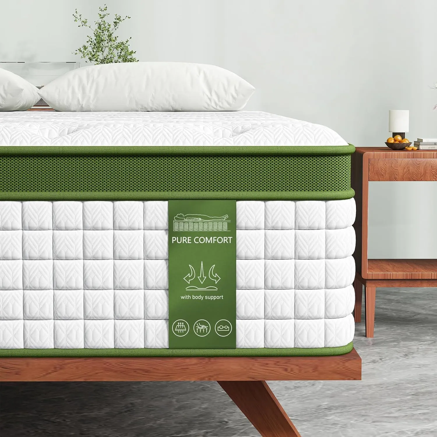 BedStory Queen Mattress, 14 Inch Hybrid Mattresses Queen Size in a Box with Gel Memory Foam and Pocket Springs, Medium Firm Mattress, Pressure Relief & Motion Isolation, CertiPUR-Us Certified, No Odor