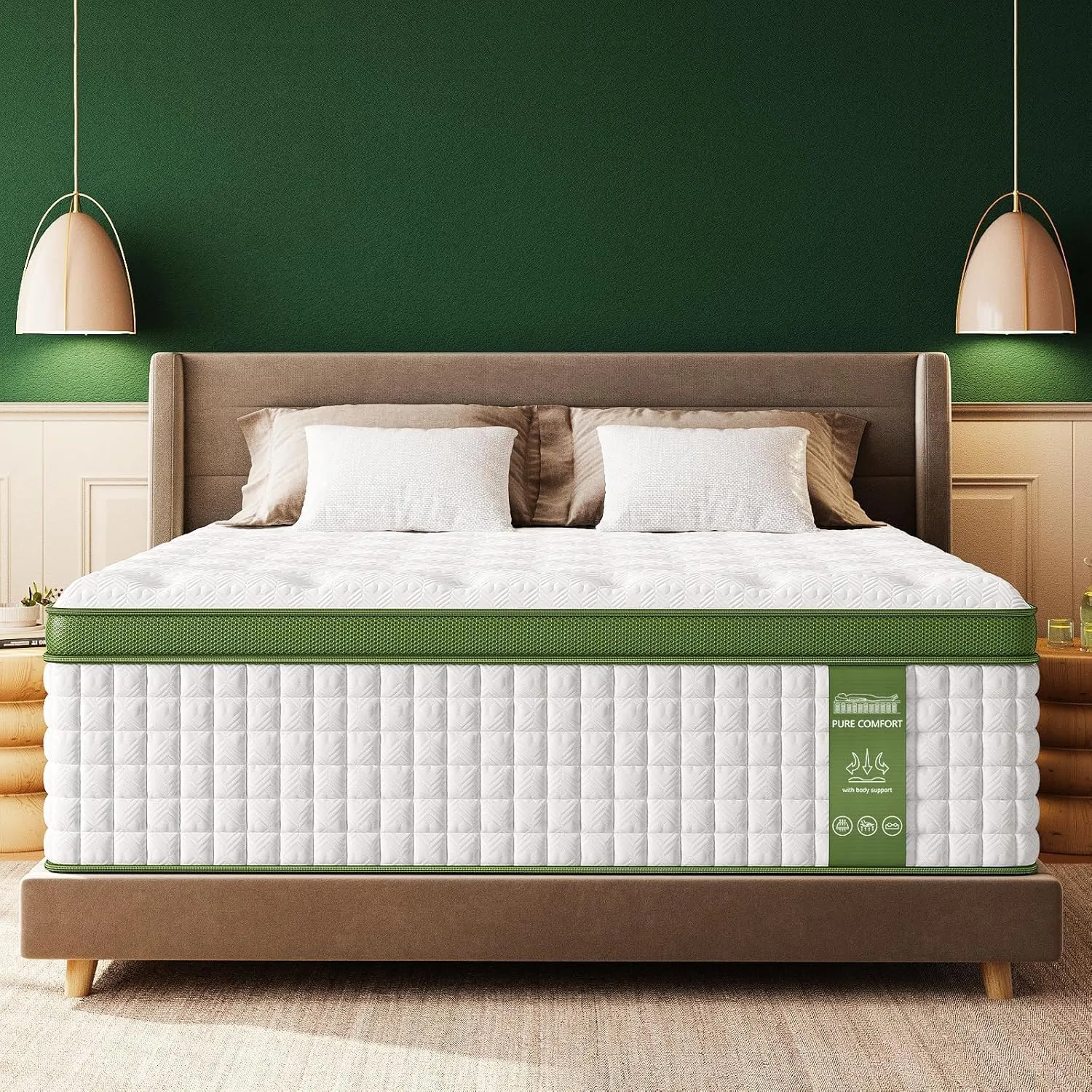 BedStory Queen Mattress, 14 Inch Hybrid Mattresses Queen Size in a Box with Gel Memory Foam and Pocket Springs, Medium Firm Mattress, Pressure Relief & Motion Isolation, CertiPUR-Us Certified, No Odor