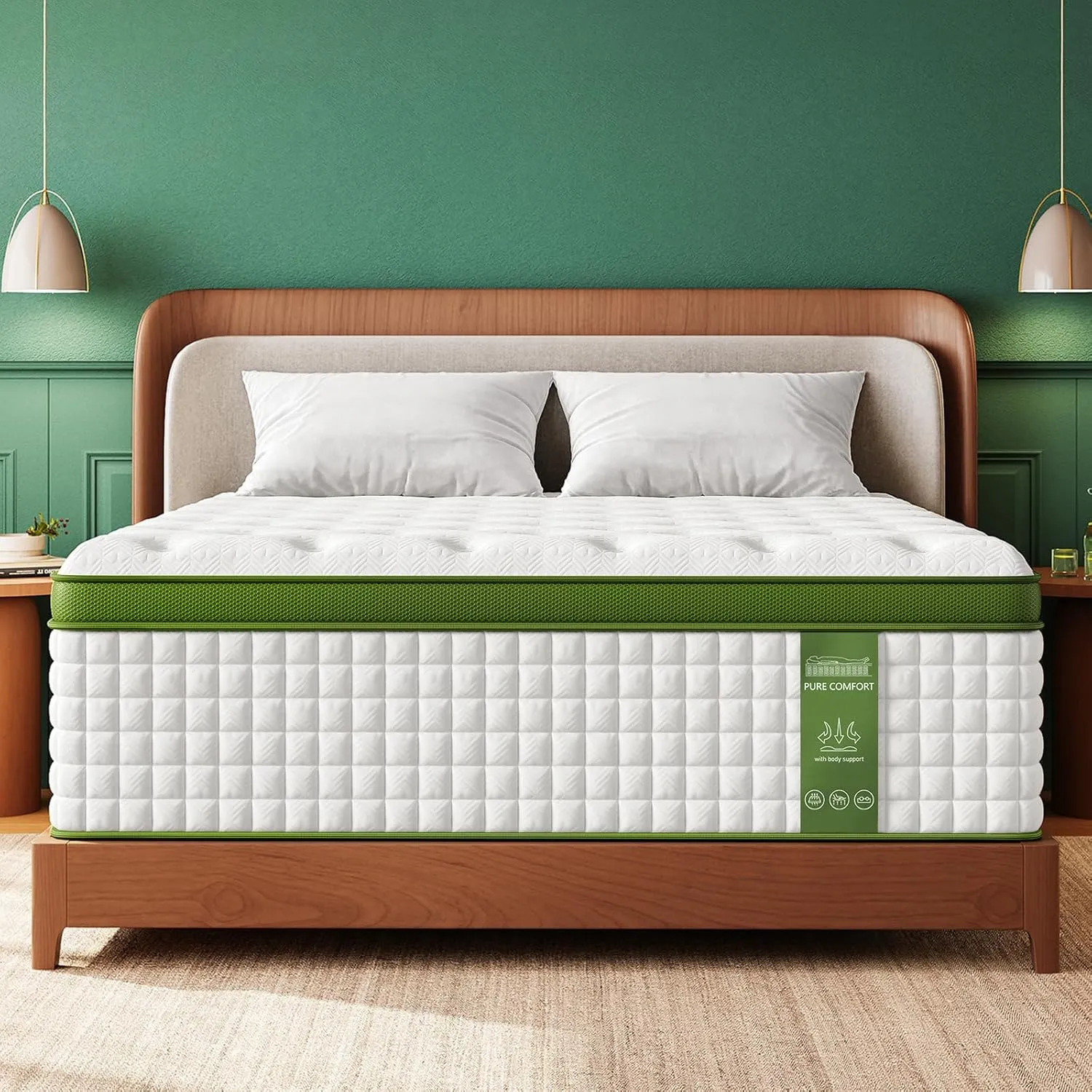BedStory Queen Mattress for Side Sleepers & Couples,14 Inch Cooling Gel Hybrid Bed Extra Lumbar & Shoulder Support CertiPUR-US with 760  Pocket Springs, Pain Relief Fiberglass-Free