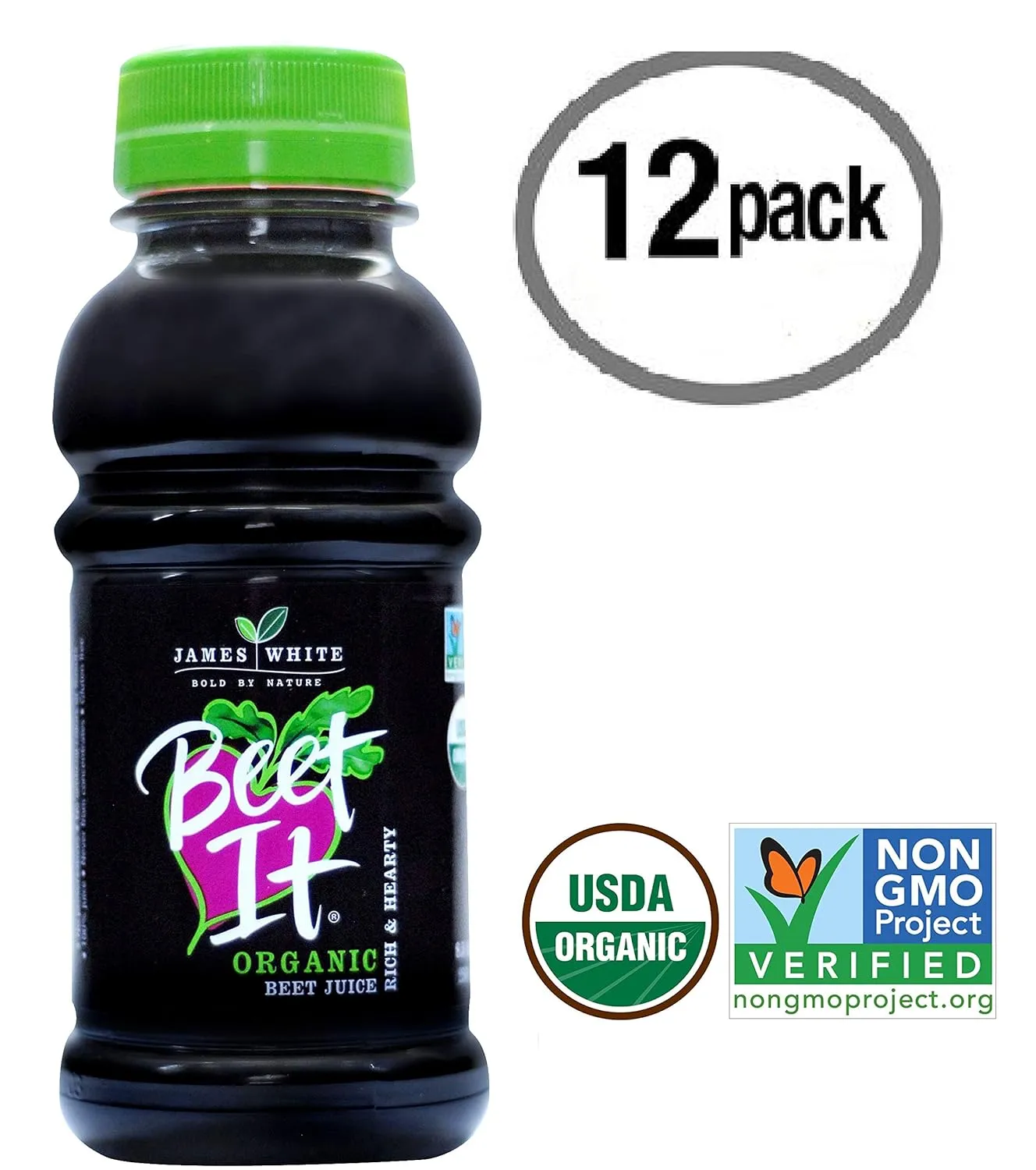 BEET IT Organic Beet Juice, 8.5 Ounce (Pack of 12) GMO-Free 100% Natural Beet Juice Organic - Gluten Free, No Added Sugar, Not from Concentrate