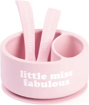 Bella Tunno Bowl and Spoon Baby Feeding Set – Suction Bowl and Baby Spoon for Toddlers and Kids, Baby Led Weaning Spoons and Bowls with Non-Toxic, BPA Free Silicone, Little Fabulous/Hail The Queen