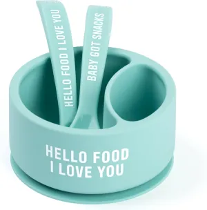 Bella Tunno Bowl and Spoon Baby Feeding Set Suction Bowl and Toddler Spoon, Baby Led Weaning Set with Non-Toxic, BPA Free Silicone