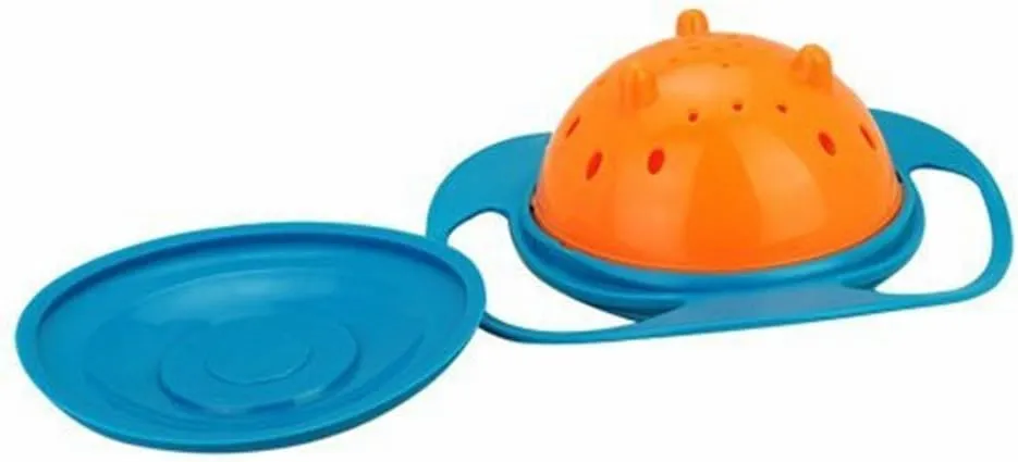 Berry President Magic Bowl 360 Degree Rotation Spill Resistant Gyro Bowl with Lid For Toddler Baby Kids Childre (Pink Blue Green)