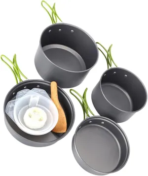 BESPORTBLE Outdoor Camping Cooking Set Soup Pot Pan Compact Camping Kitchen Utensils for 2-3 People