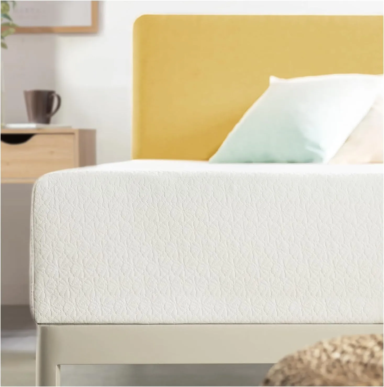 Best Price Mattress 12 Inch Queen Mattress Bed-In-A-Box, Green Tea Memory Foam, White