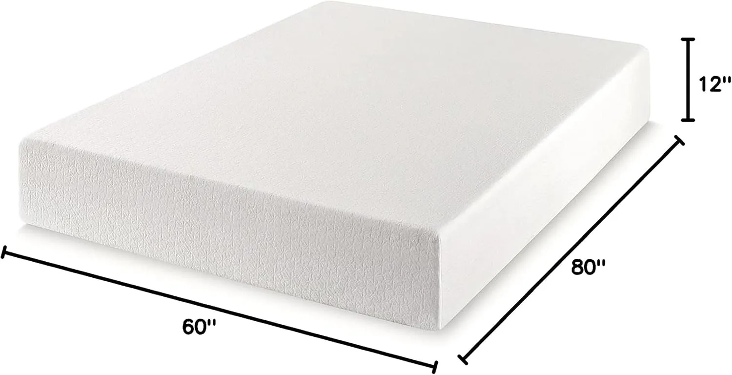 Best Price Mattress 12 Inch Queen Mattress Bed-In-A-Box, Green Tea Memory Foam, White