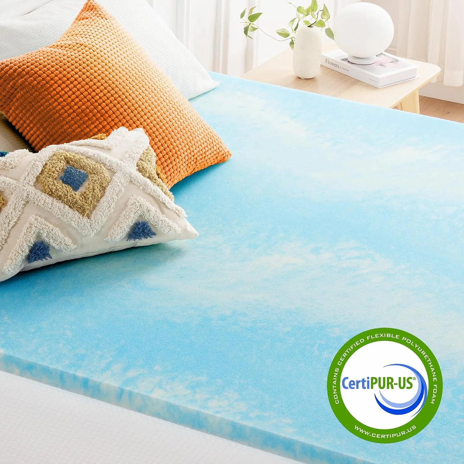 Best Price Mattress 2 Inch Swirl Gel AeroBreeze Cooling Air Flow Memory Foam Mattress Topper, Full