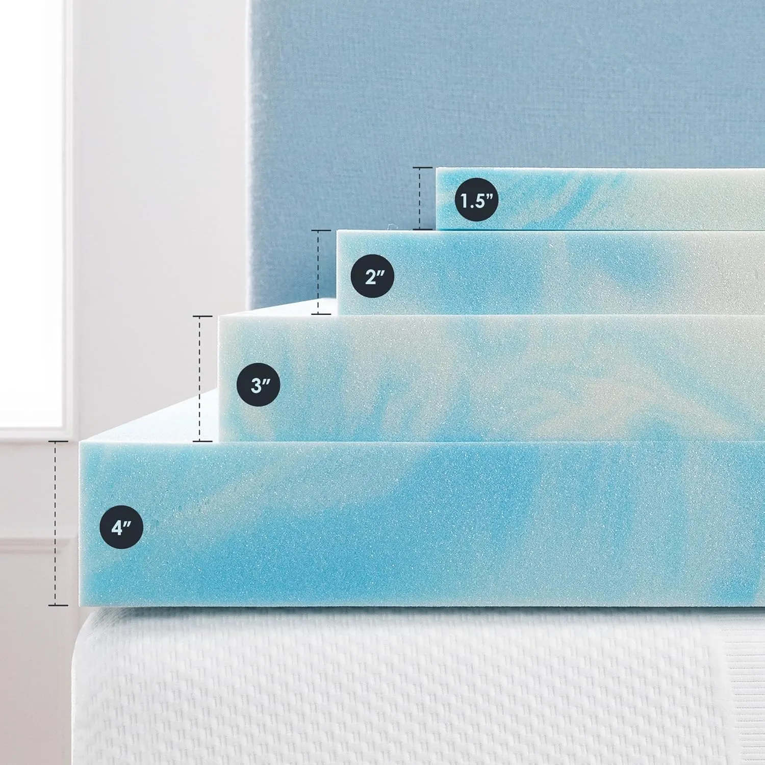 Best Price Mattress 2 Inch Swirl Gel AeroBreeze Cooling Air Flow Memory Foam Mattress Topper, Full