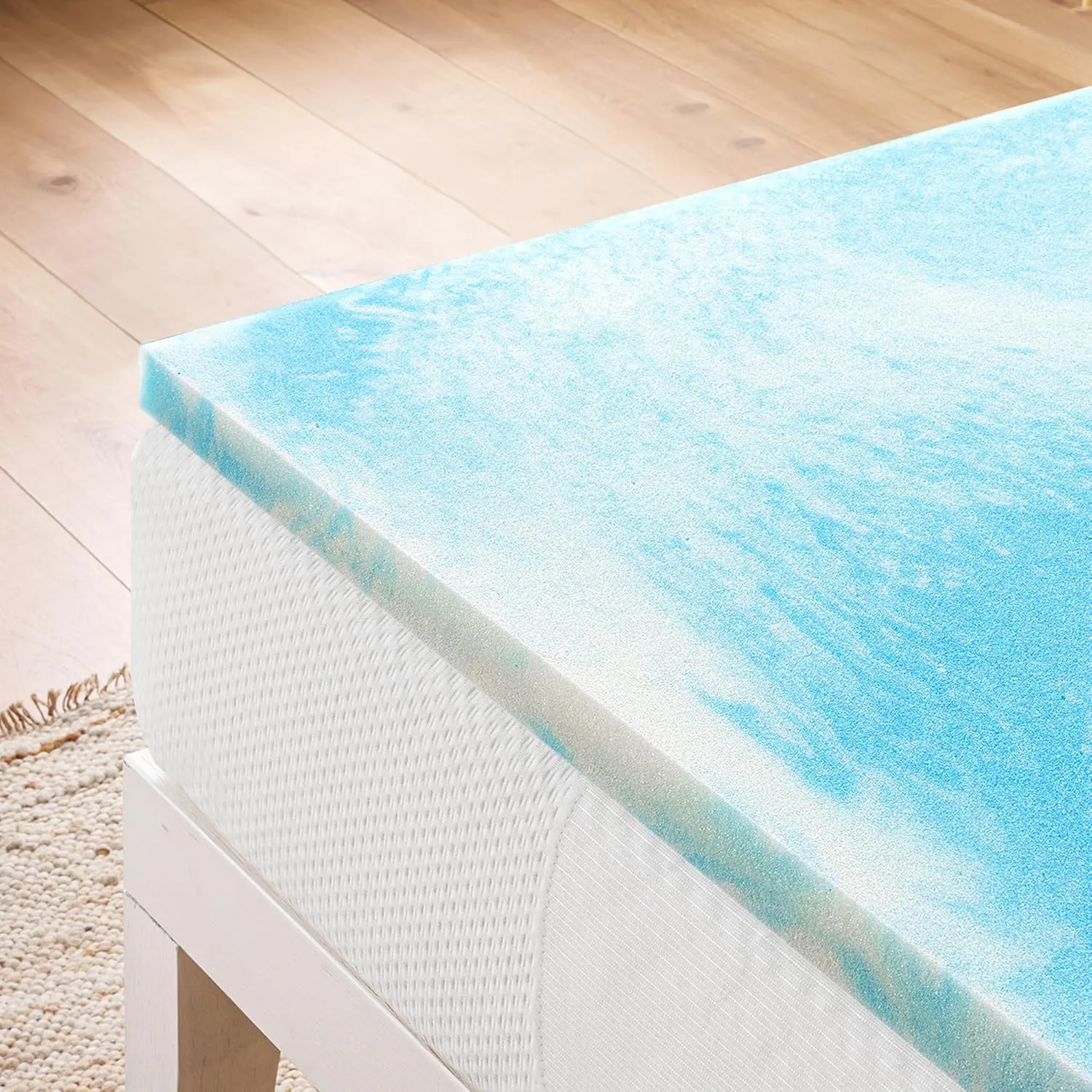 Best Price Mattress 2 Inch Swirl Gel AeroBreeze Cooling Air Flow Memory Foam Mattress Topper, Full
