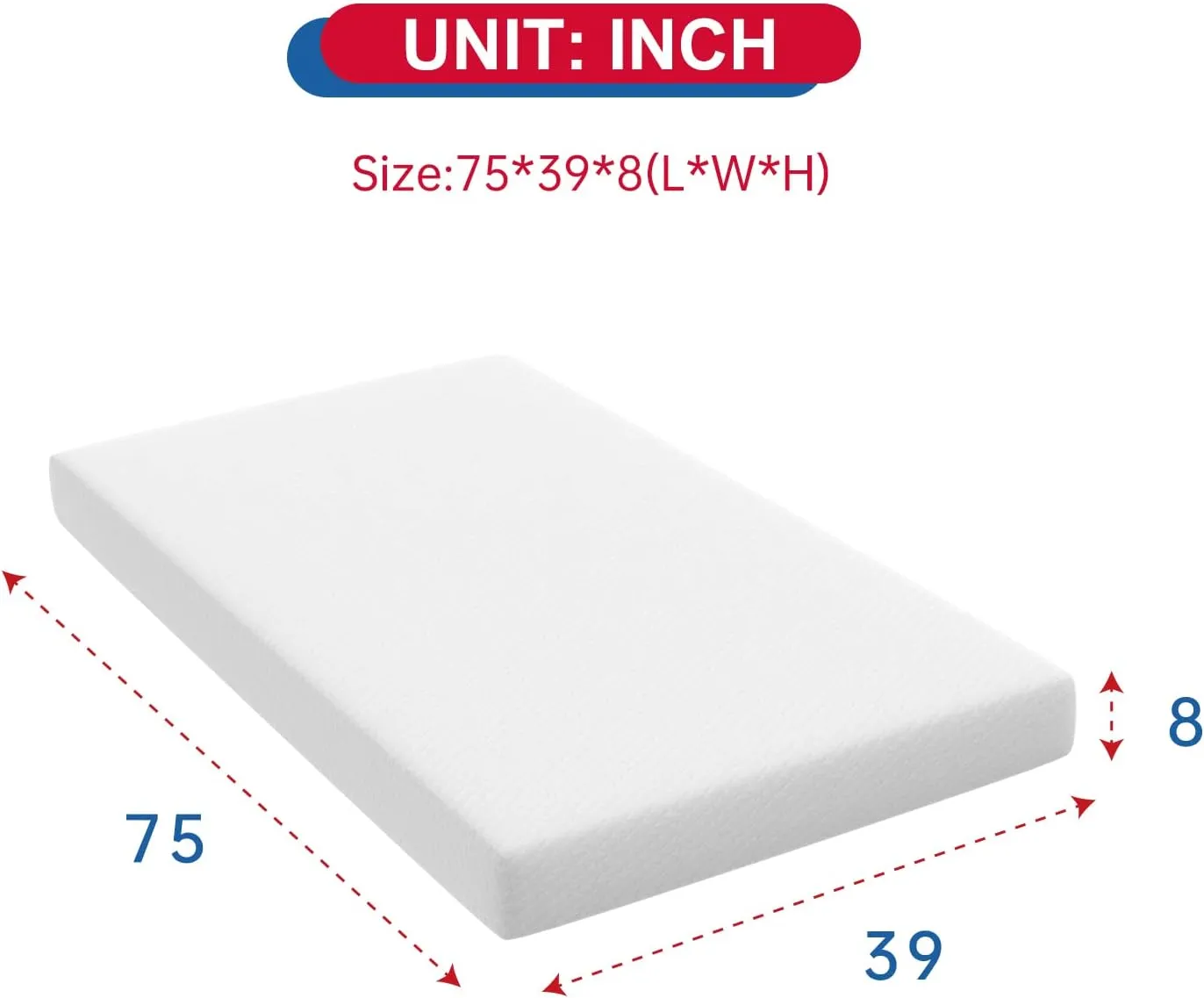 BestMassage Twin Mattress, 8 inch Gel Memory Foam Mattress Queen Size for Cool Sleep & Pressure Relief, Medium Firm Mattresses CertiPUR-US Certified/Bed-in-a-Box/Pressure Relieving,Twin Size