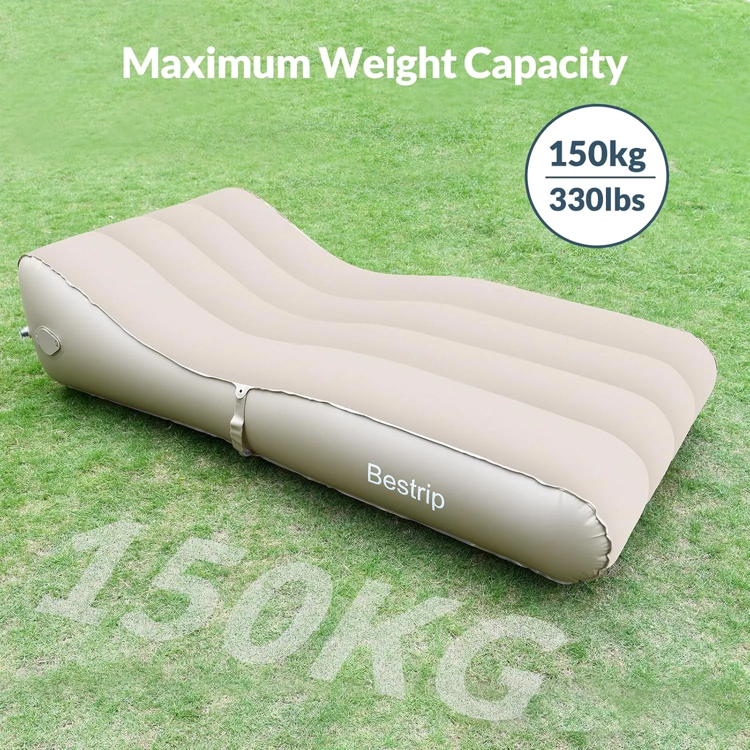 Bestrip Inflatable Couch with Built in Pump - Upgraded Extra Size Air Lounger Sofa, Portable Blow up Mattress Bed with Storage Bag, Inflatable Bed for Home, Camping & Guests
