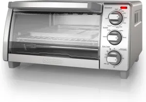 BLACK DECKER 4-Slice Toaster Oven, TO1745SSG-1A, Even Toast, 4 Cooking Functions Bake, Broil, Toast and Keep Warm, Removable Crumb Tray, Timer