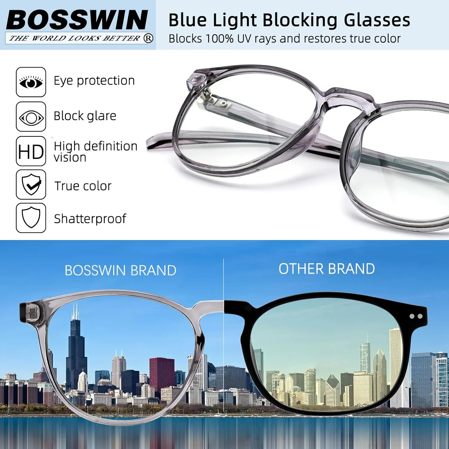 Blue Light Blocking Glasses for women/men - 4Pack Computer Reading/Gaming/TV/Phones Glasses Anti UV Glare Eyestrain