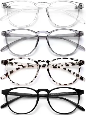 Blue Light Blocking Glasses for women/men - 4Pack Computer Reading/Gaming/TV/Phones Glasses Anti UV Glare Eyestrain