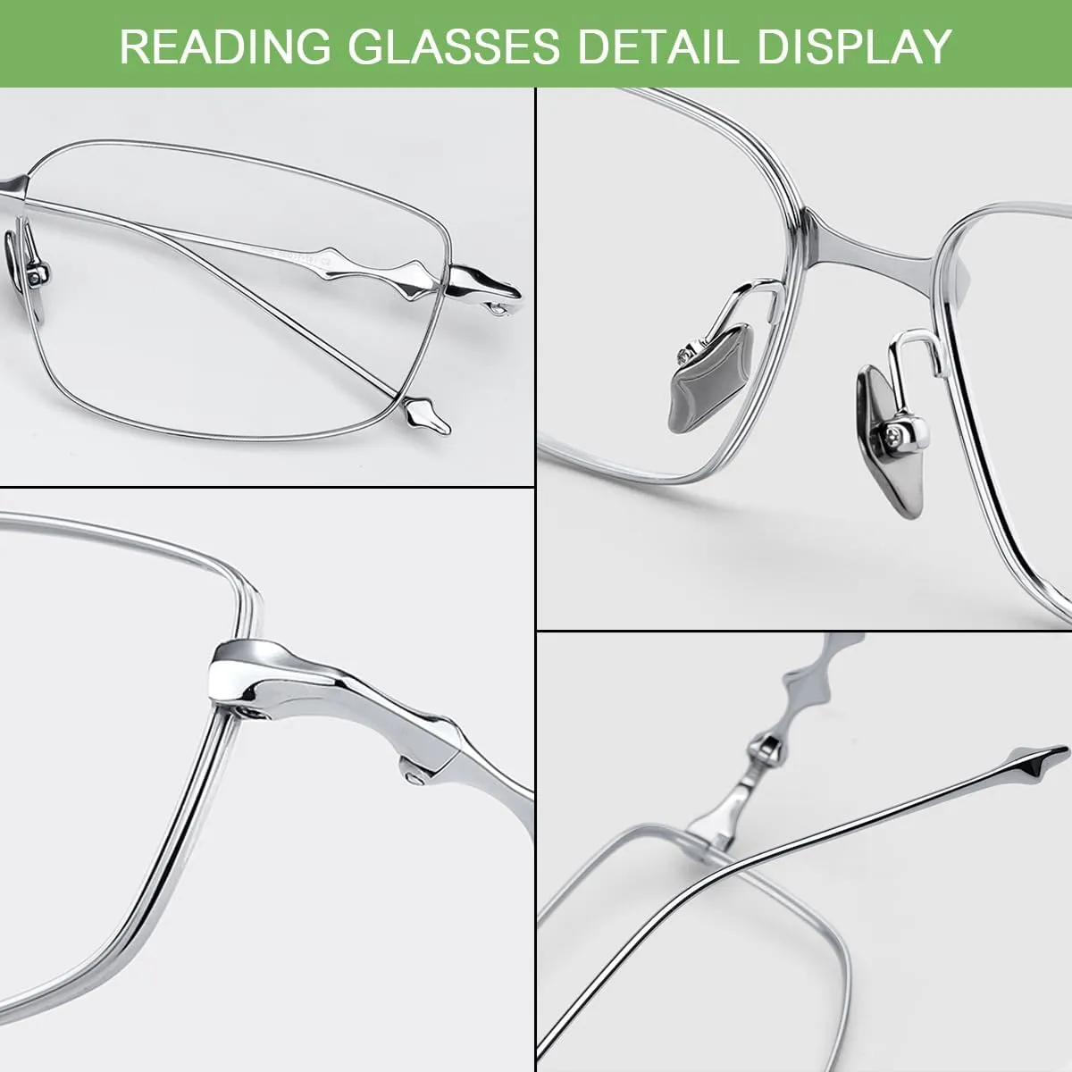 Blue Light Blocking Reading Glasses for Men Classic Gold Wire Small Square Frame Pure Titanium Computer Readers