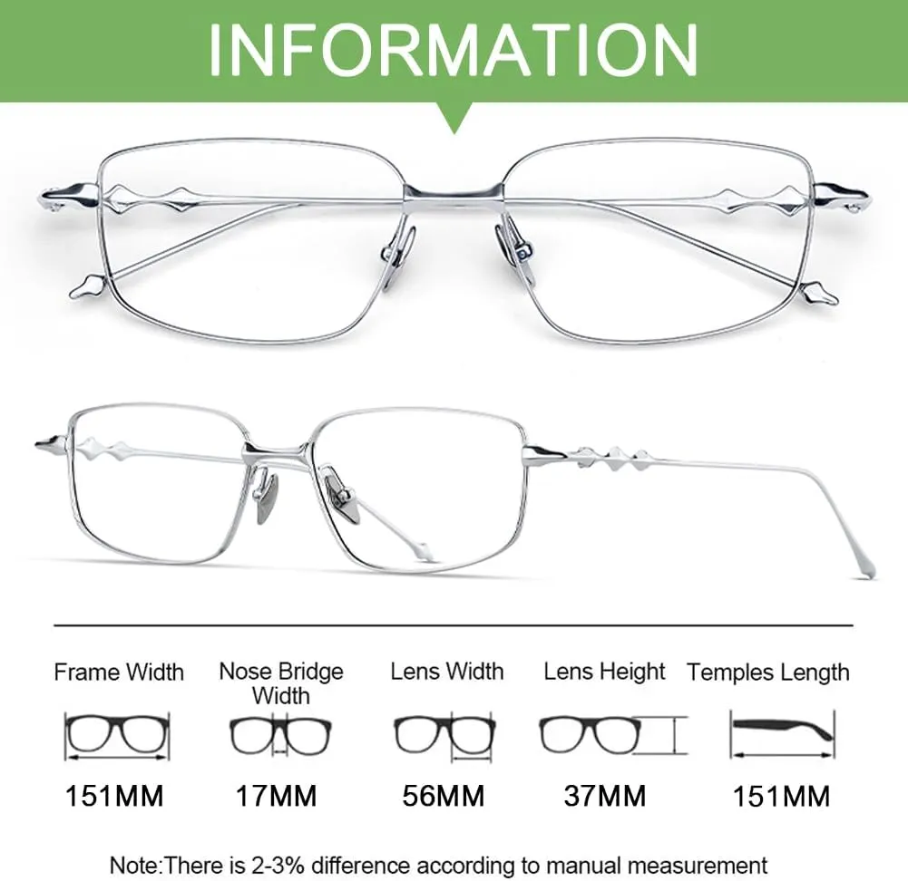 Blue Light Blocking Reading Glasses for Men Classic Gold Wire Small Square Frame Pure Titanium Computer Readers