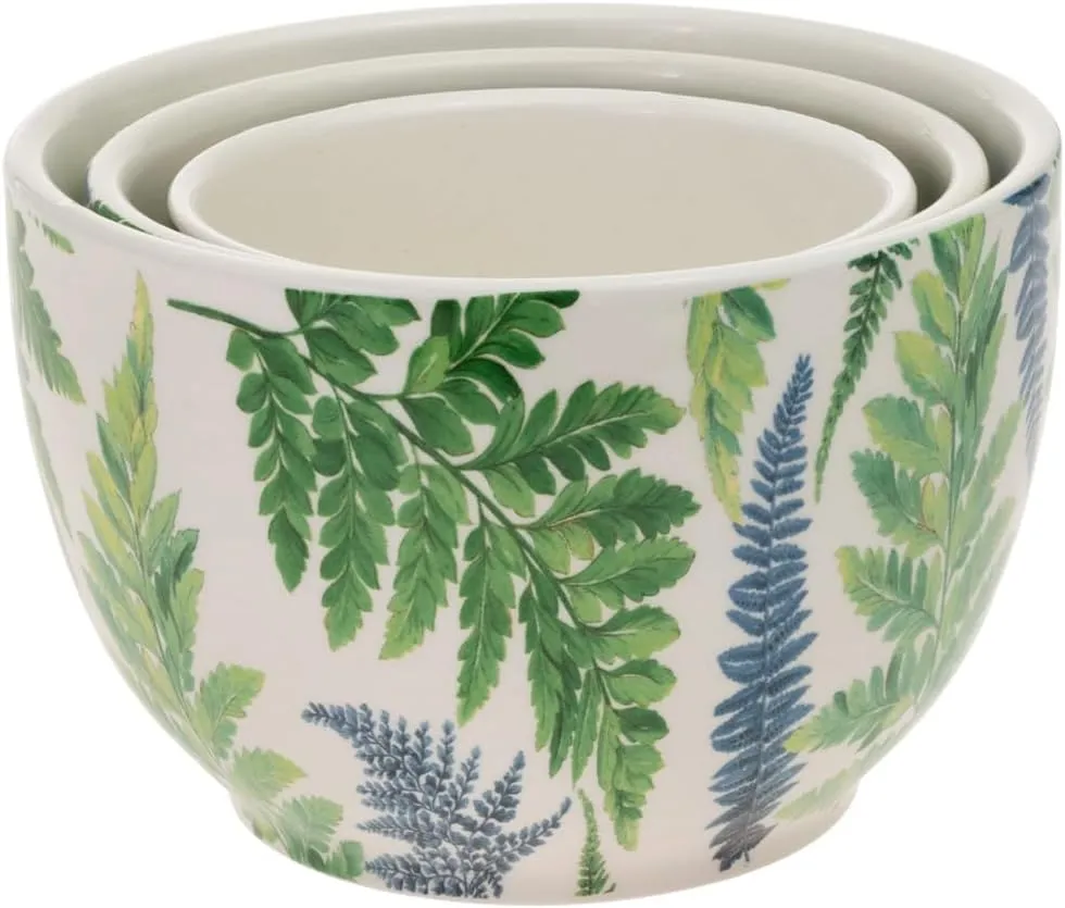 Boston International Ceramic Bowls Nesting Prep Serving Bowl Set, 3 Sizes, Arwea