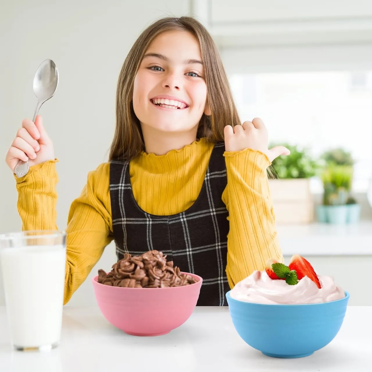 BPA-Free Plastic Bowls 8PCS - 26 Oz Unbreakable, Lightweight Cereal Bowls - Dishwasher & Microwave Safe - Noodles, Pasta, Salads, Soup