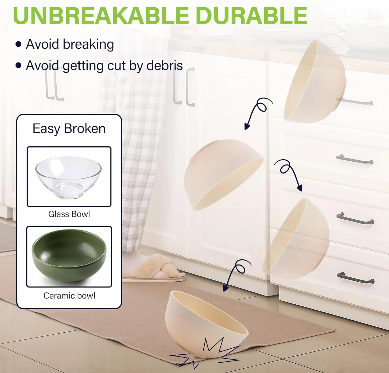 BPA-Free Plastic Bowls 8PCS - 26 Oz Unbreakable, Lightweight Cereal Bowls - Dishwasher & Microwave Safe - Noodles, Pasta, Salads, Soup
