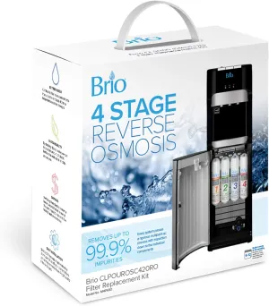 Brio 4 Stage RO Reverse Osmosis Water Cooler Filter Replacement Kit | for Brio Water Dispenser Models: CLPOURO420SCV2 & CLPOUROSC420RO