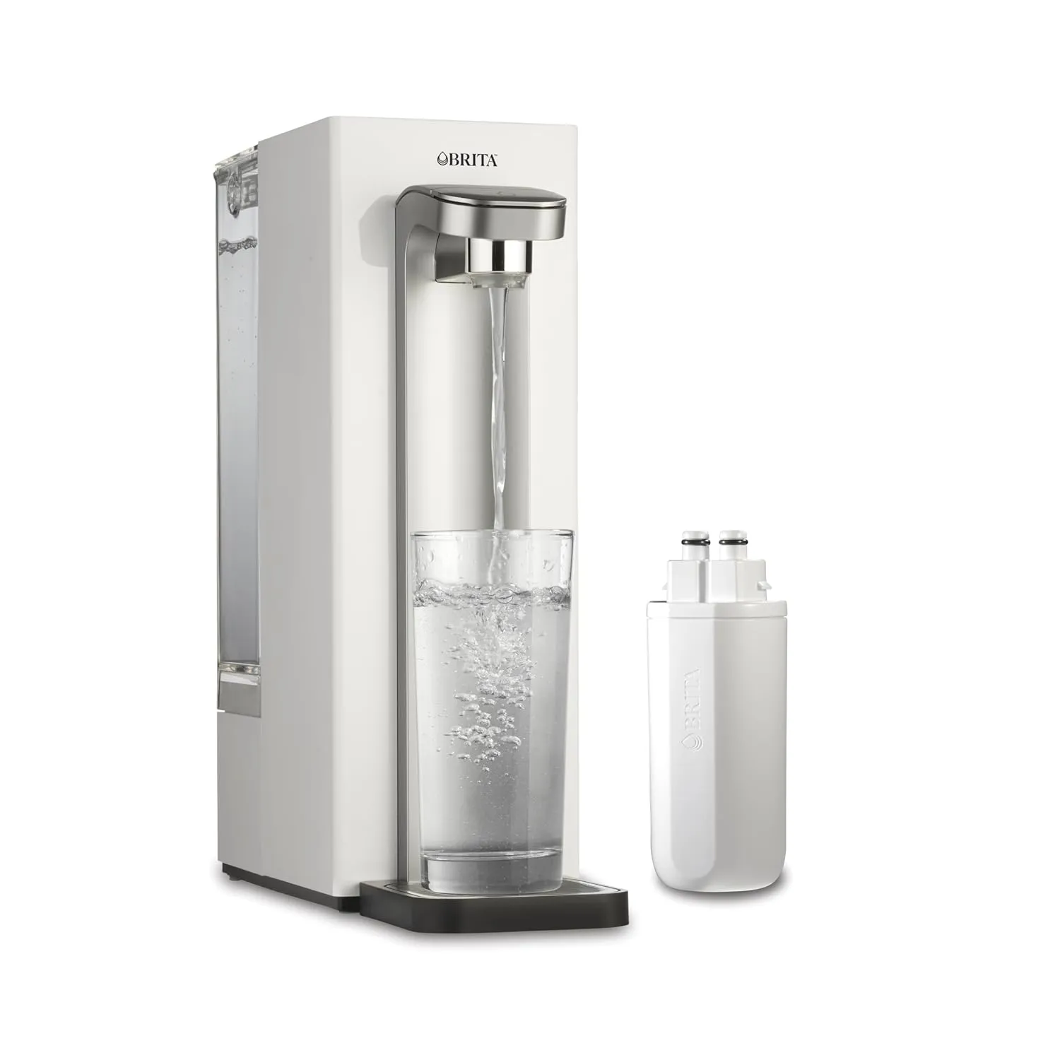 Brita Hub Compact Instant Powerful Countertop Water Filter System, Reduces 70  Contaminants, 9 Cup Water Reservoir, Includes 6 Month Carbon Block Filter, White, 87344