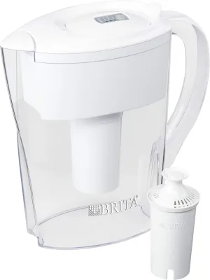 Brita Small 6 Cup Water Filter Pitcher with 1 Standard Filter, BPA Free – Space Saver, White