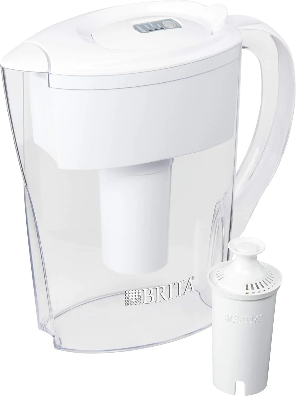 Brita Small 6 Cup Water Filter Pitcher with 1 Standard Filter, BPA Free – Space Saver, White
