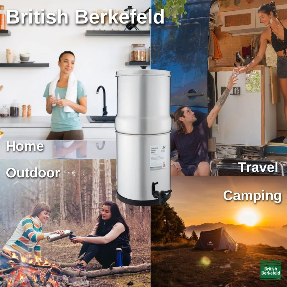 British Berkefeld Doulton 3.17 Gallon Countertop Gravity-Fed Water Filtration System with Two Ultra Sterasyl Ceramic Filter Candles