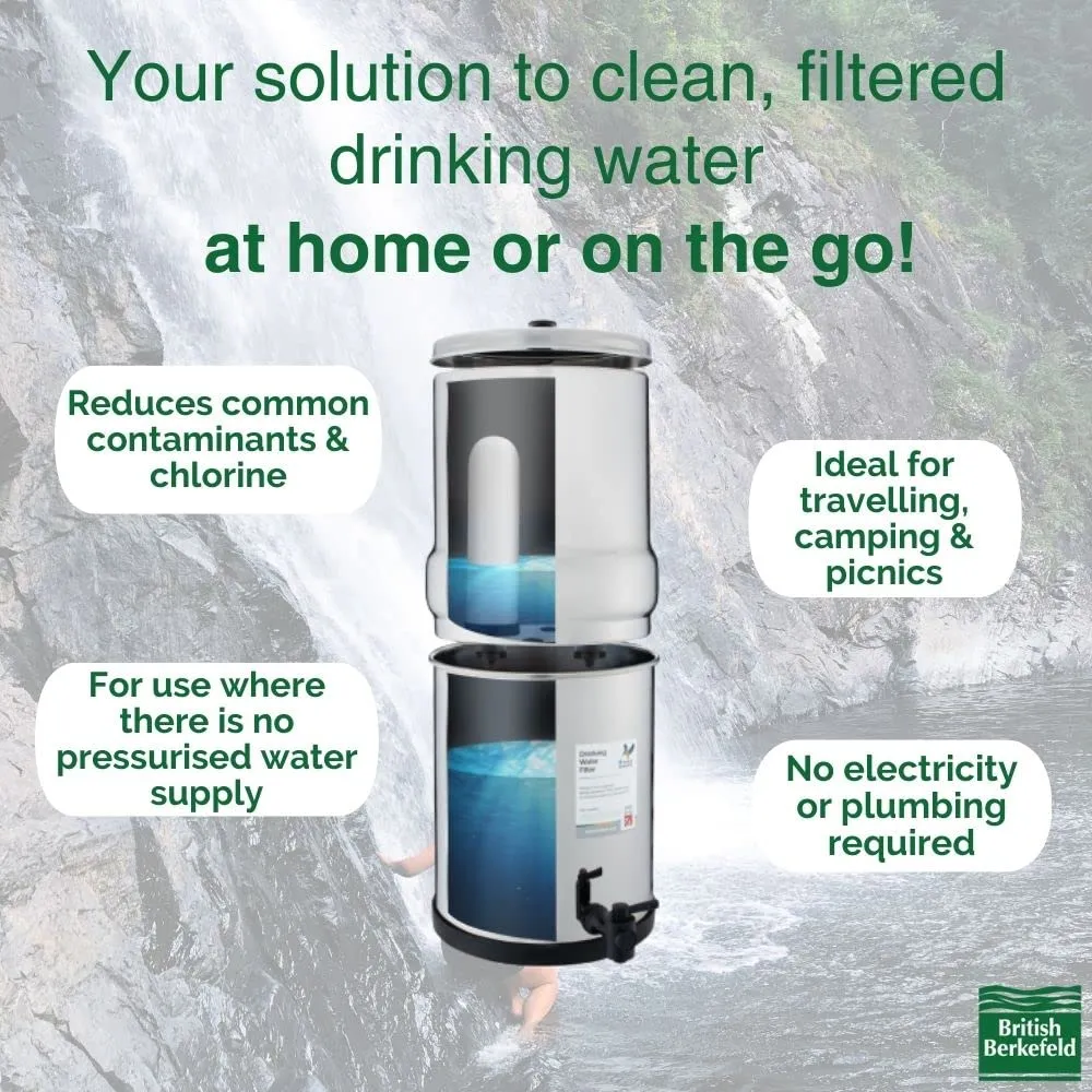 British Berkefeld Doulton 3.17 Gallon Countertop Gravity-Fed Water Filtration System with Two Ultra Sterasyl Ceramic Filter Candles