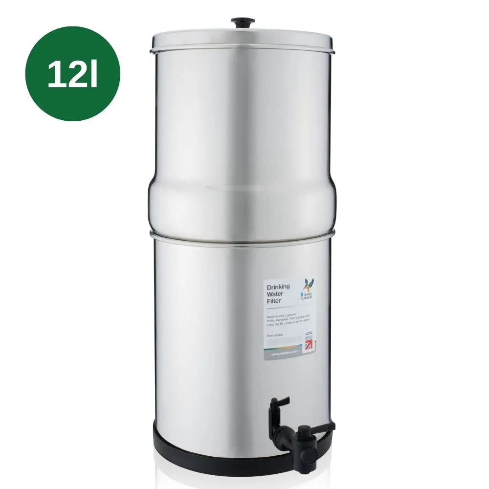 British Berkefeld Doulton 3.17 Gallon Countertop Gravity-Fed Water Filtration System with Two Ultra Sterasyl Ceramic Filter Candles