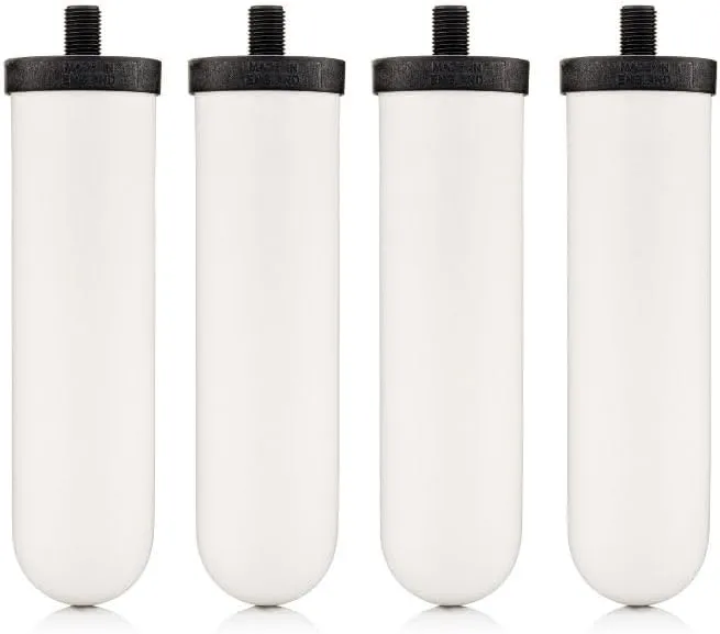 British Berkefeld Doulton 8674 Ultra Sterasyl Ceramic Filter Candle for Countertop Gravity Water Filter System Short Mount 7" - 4 Pack