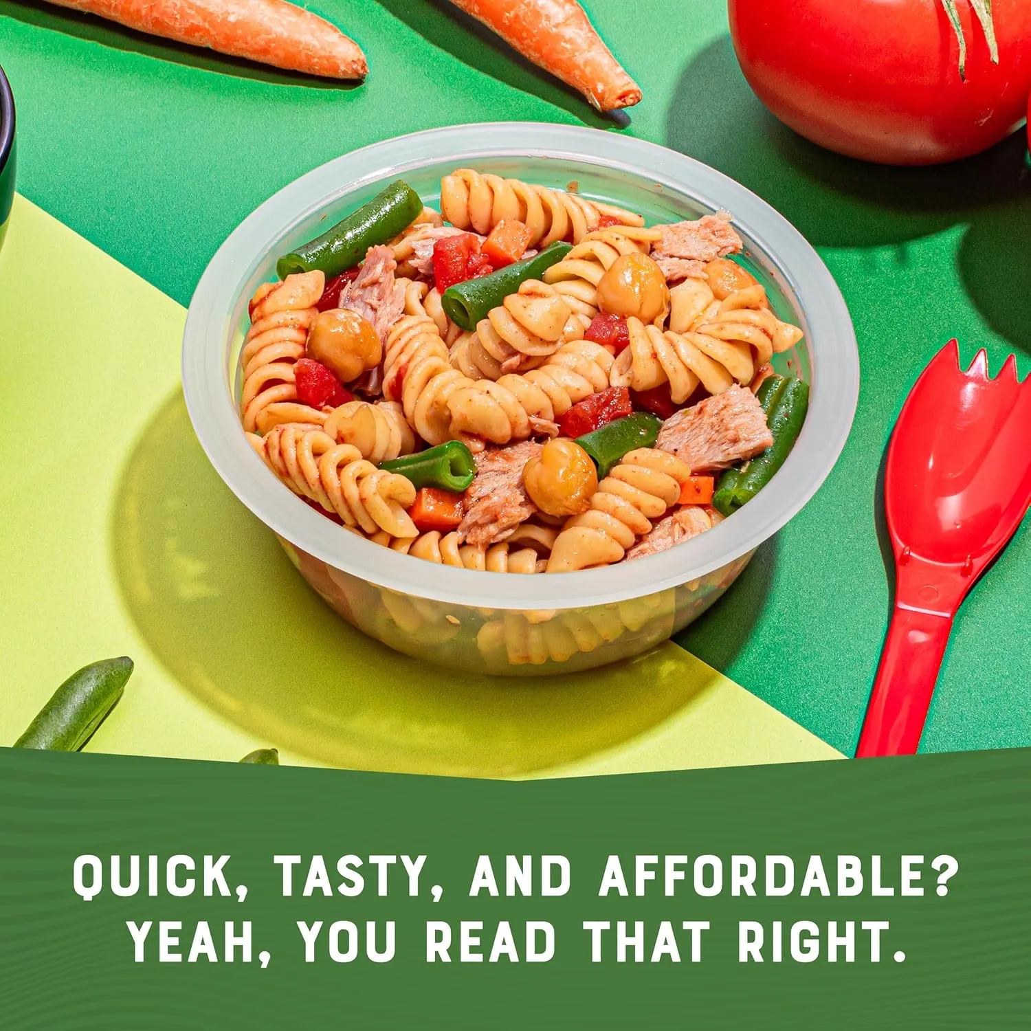 Bumble Bee Quick Catch Mediterranean Pasta, Wild Caught Tuna and Pasta Bowl, 6 oz (Pack of 6) - Ready to Enjoy, Spork Included - 14g Protein per Serving - No Artificial Flavors - Good Source of Fiber