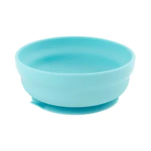 Bumkins Baby Bowl, Silicone Suction, for Babies, Toddlers and Kids, Baby Led Weaning, Feeding Essentials, Platinum Silicone, Non Skid Sticky Bottom, Supplies for Children Ages 6 Months Up, Blue