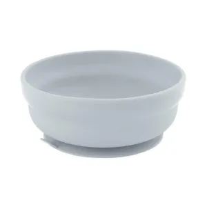Bumkins Baby Bowl, Silicone Suction, for Babies, Toddlers and Kids, Baby Led Weaning, Feeding Essentials, Platinum Silicone, Non Skid Sticky Bottom, Supplies for Children Ages 6 Months Up, Gray