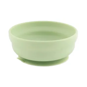 Bumkins Baby Bowl, Silicone Suction, for Babies, Toddlers and Kids, Baby Led Weaning, Feeding Essentials, Platinum Silicone, Non Skid Sticky Bottom, Supplies for Children Ages 6 Months Up, Sage