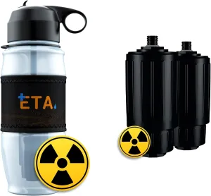 Bundle Deal | ETA Alkaline Water Filter Bottle | Removes up to 99.99% of Harmful Contaminants While Alkalizing | Protects The Nutrient & Mineral Value from Filtration | Made in USA (Extreme - Orange)