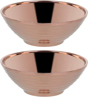 Buyer Star Rose Gold Ramen Noodle Soup Bowl,2 PCS Double Layer 18/8 Stainless Steel Bowl(8 inch)