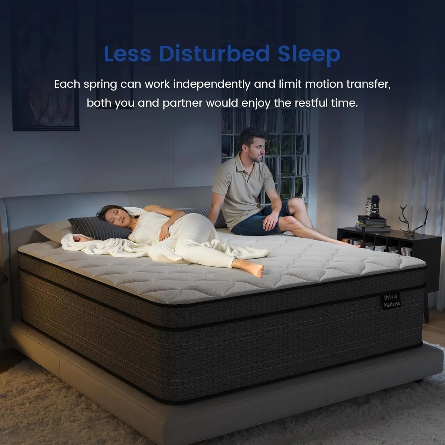 California King Mattress, 12 Inch Hybrid Cal King Bed Mattress in a Box, Medium Firm, Gel Memory Foam and Individual Pocket Spring for Pressure Relief, Edge Support, CertiPUR-US